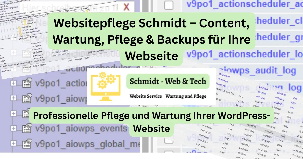 Websitepflege Schmidt – Content, Wartung, Pflege und Backups, Bild für Social Media
