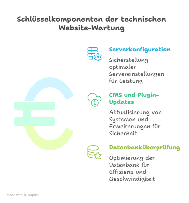 Schlüsselkomponenten der technischen Website warten