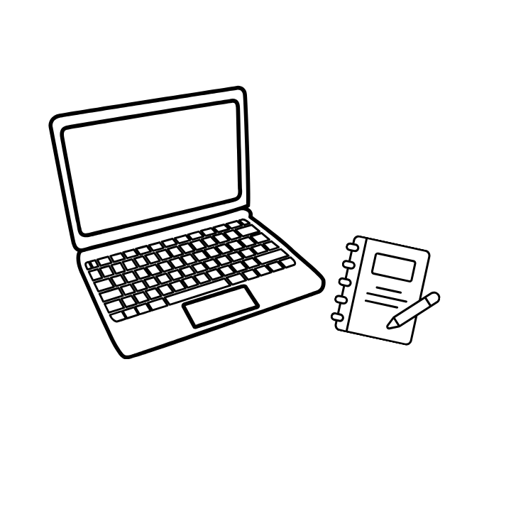 Grafic Websitepflege | Erkennst du dich wieder? zu sehen sind ein Laptop und ein Notizblock.